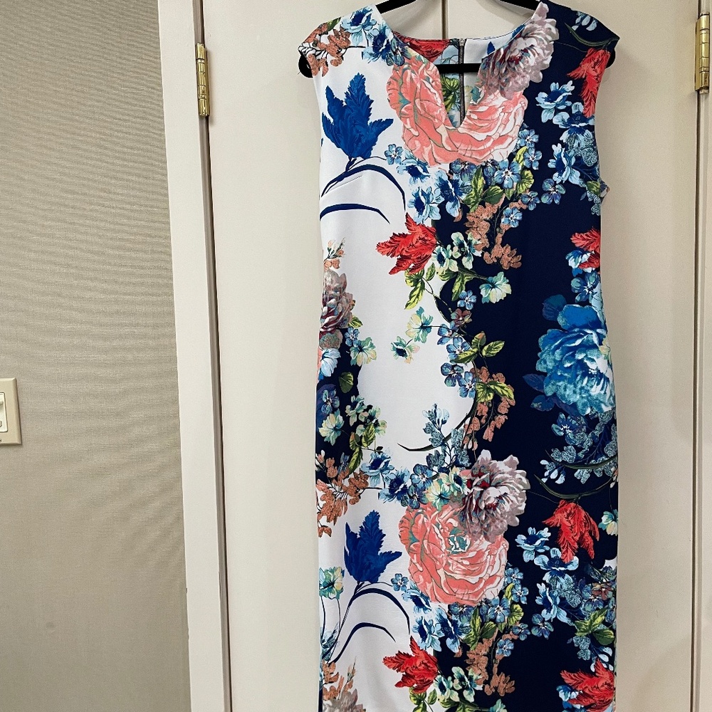 ECI New York Floral Sleeveless Cocktail Dress